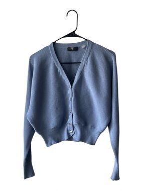 Tahari Light Blue Button-Up Cardigan